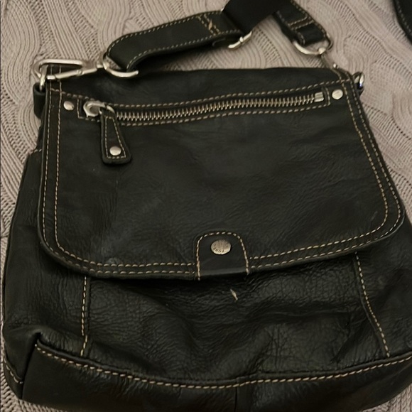SOLD-Fossil Black Crossbody Bag with Adjustable Strap and Silver Hardware - Picture 2 of 10